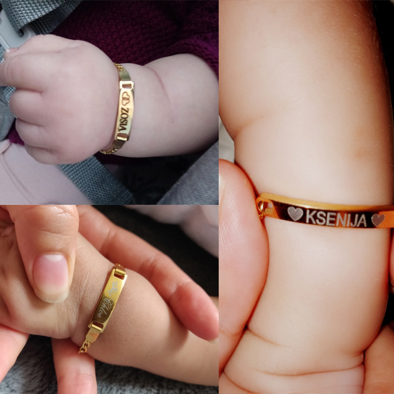 Coordinates Bracelet - Vnox Passen Sie Baby-Namensarmbänder für Mädchen